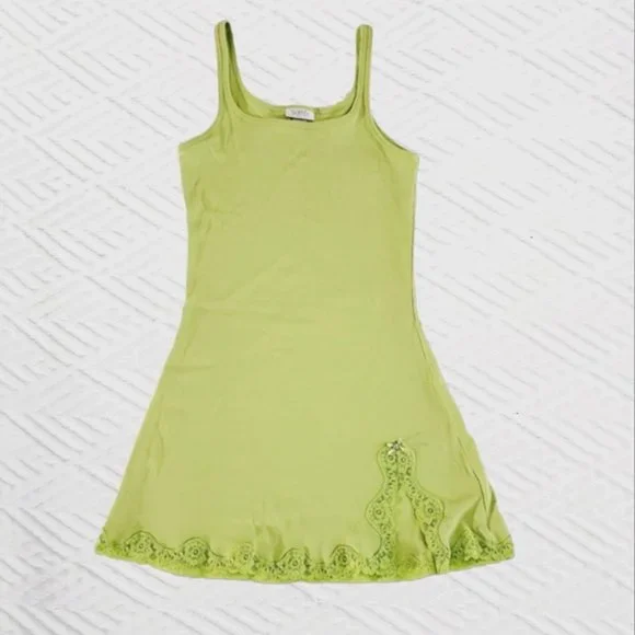 NWOT Vintage La Senza Cotton Lingerie Slip-On Dress with slit - Picture 4 of 7